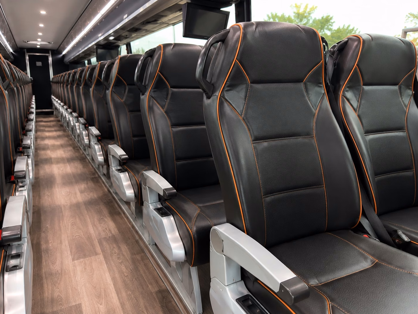 56 passenger charter bus interior