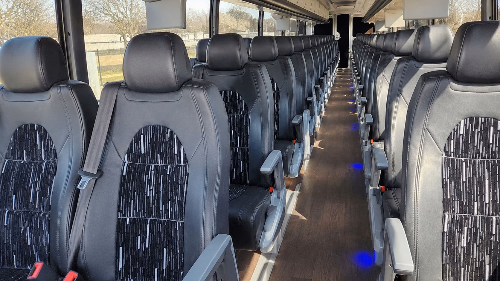 aurora charter bus inside